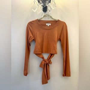 Orange Riley Tee from ‘Privacy Please’ Crop W/ Bow XXS (Runs Like S)